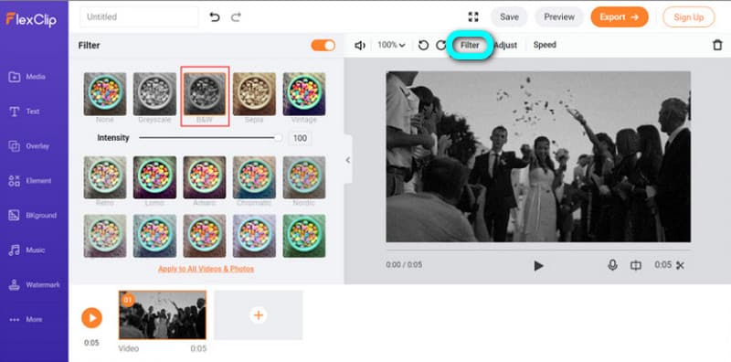 FlexClip Farbinvertierung
