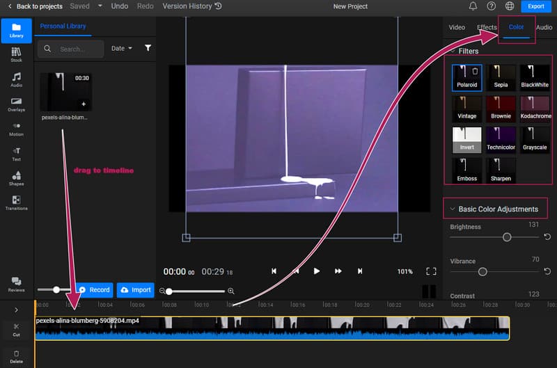 Flixier Filterfarbe einstellen und anpassen