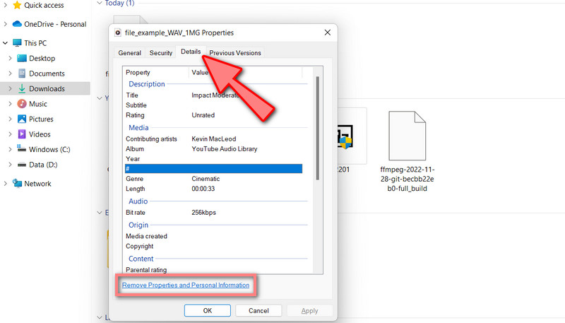 Registerkarte „Details“ öffnen