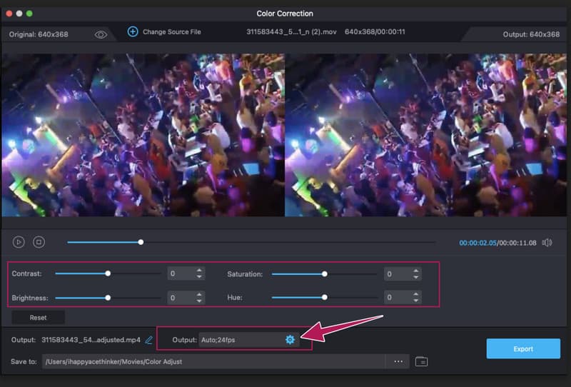 Vidmore Farbkorrektor-Einstellungen