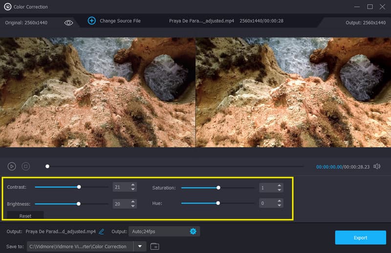 Vidmore Kontrasteinstellung