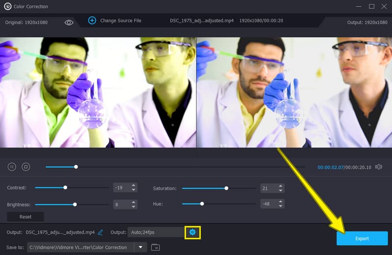Vidmore Videoausgabe exportieren