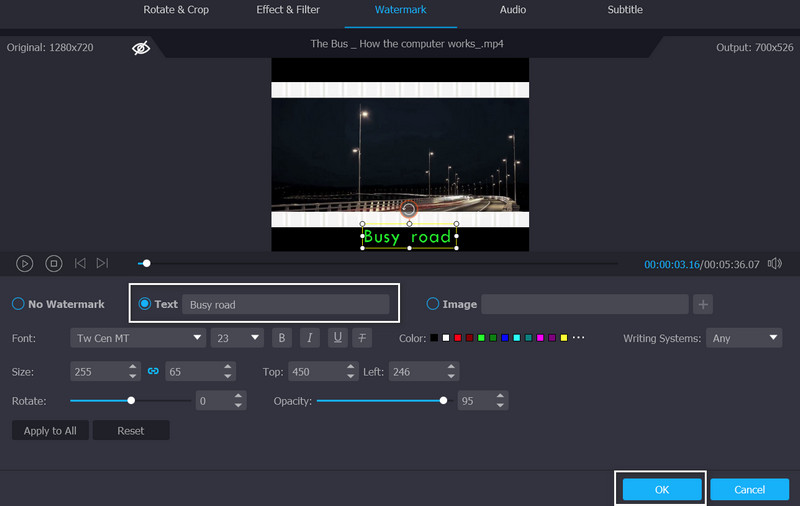 Text als Wasserzeichen hinzufügen
