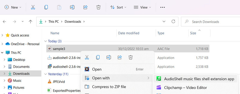 AudioShell‑Oberfläche
