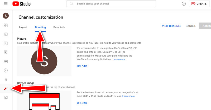 Registerkarte „Branding“
