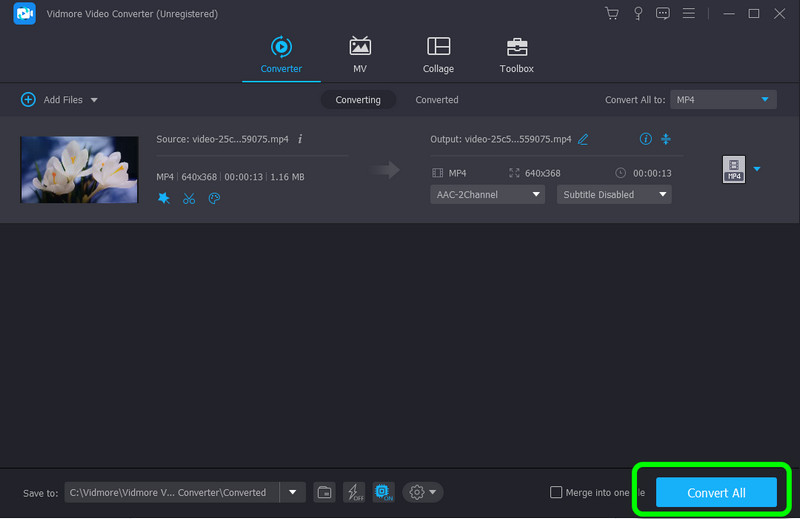 Auf „Alle konvertieren“ klicken