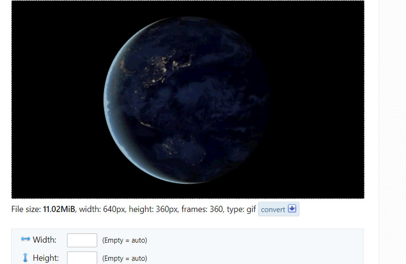 EZGIF GIF-Größenänderer