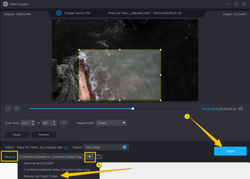 Ausgabevideo speichern und exportieren