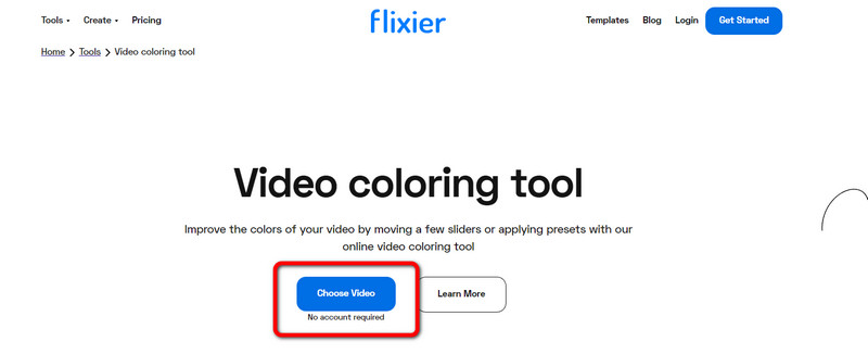 Schaltfläche „Choose Video“ wählen