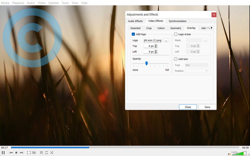VLC Copyright hinzufügen