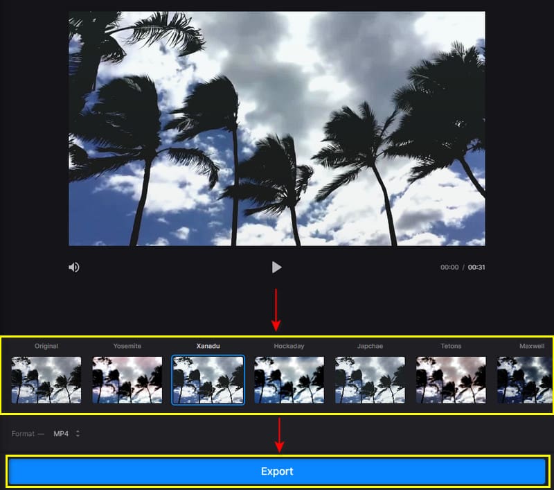 Clideo – Filter zu Video hinzufügen