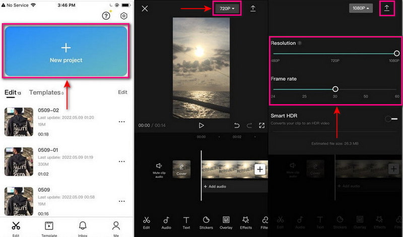 CapCut Videoqualität verbessern