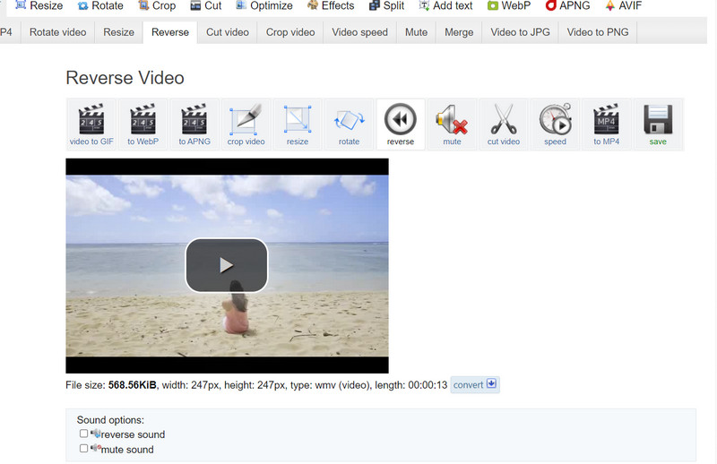 EZGIF Video rückwärts