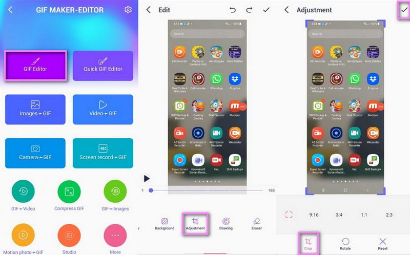 GIF Maker Editor: Ein GIF zuschneiden