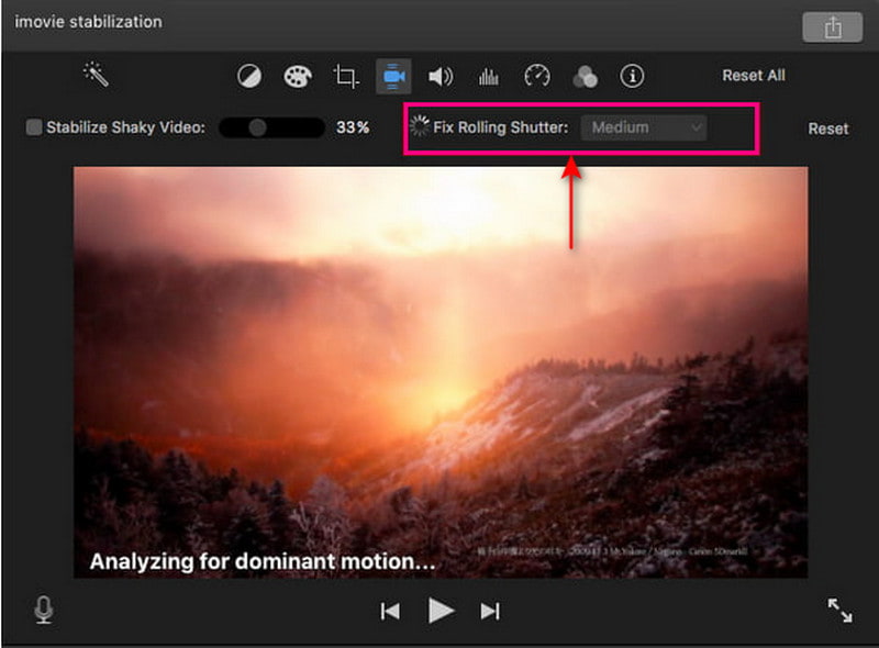 Mac: iMovie-Option „Rolling Shutter korrigieren“