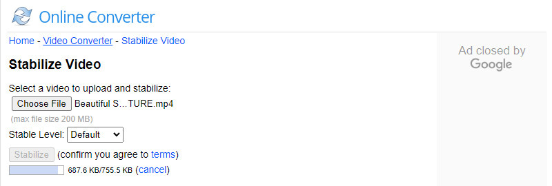 Online Converter: Online-Video-Stabilisator