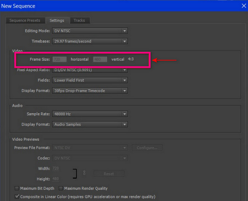 Premiere – Videoauflösung ändern