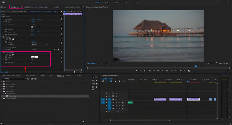 Premiere Pro verschwommenes Video korrigieren