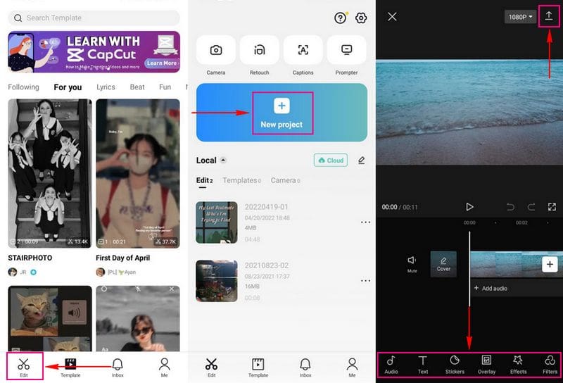 CapCut – Wie man Videos für TikTok auf dem Handy bearbeitet