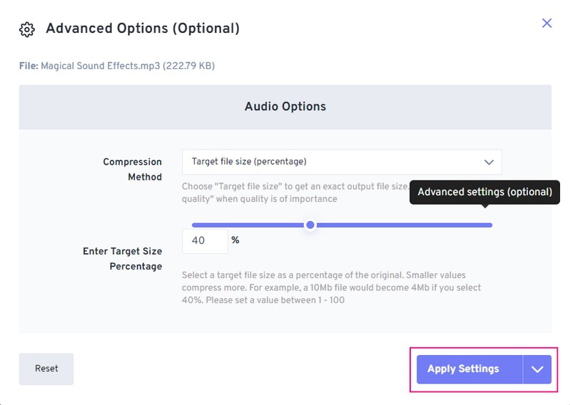 Audiodatei online komprimieren
