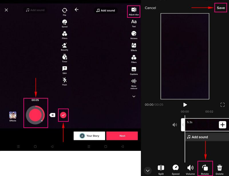 Wie man Videos mit TikTok spiegelt und dreht