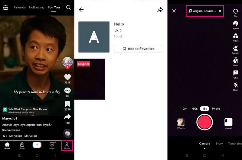 Aufnahme des Sounds starten