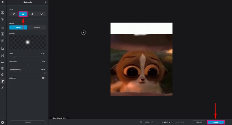 PIXLR Wasserzeichen aus GIF online entfernen