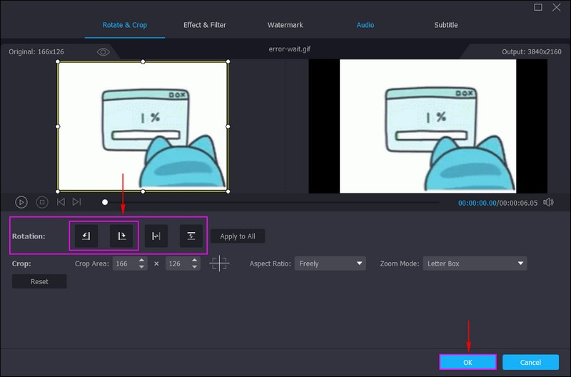 GIF nach links oder rechts drehen