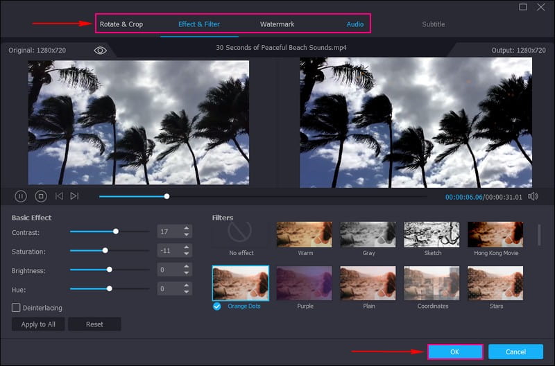 Bearbeitungsoptionen verwenden
