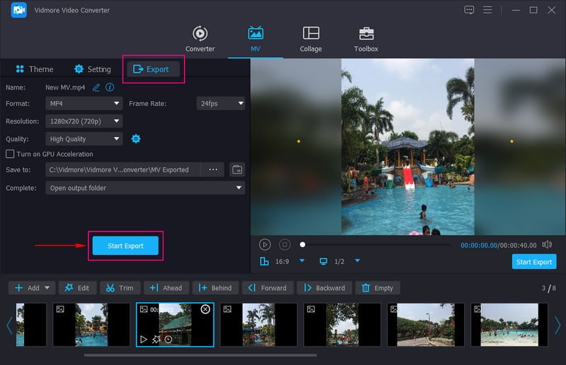 Diashow für Instagram exportieren