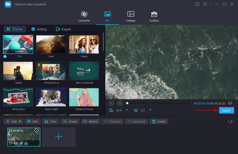 Auf die Schaltfläche „Export" klicken