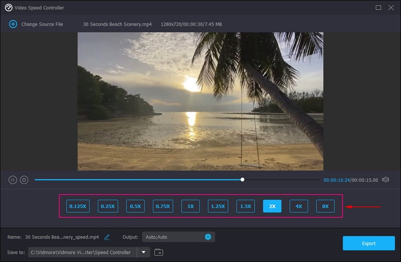 Geschwindigkeitsstufe auswählen