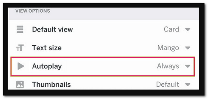 Automatische Wiedergabe in der App deaktivieren
