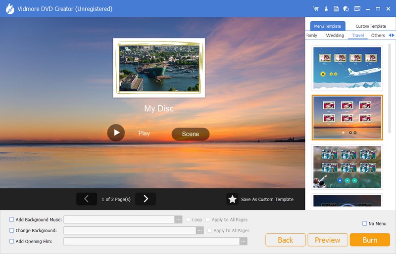 Wählen Sie eine Vorlage aus