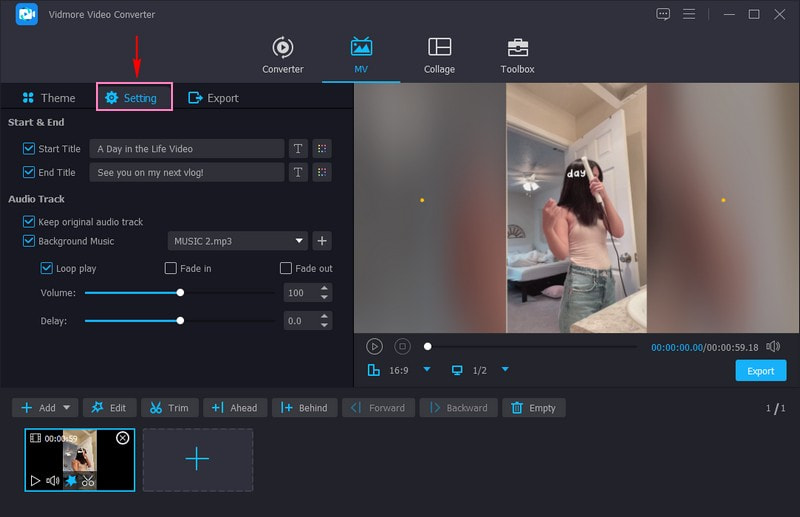 Klicken Sie auf die Option „Einstellungen“
