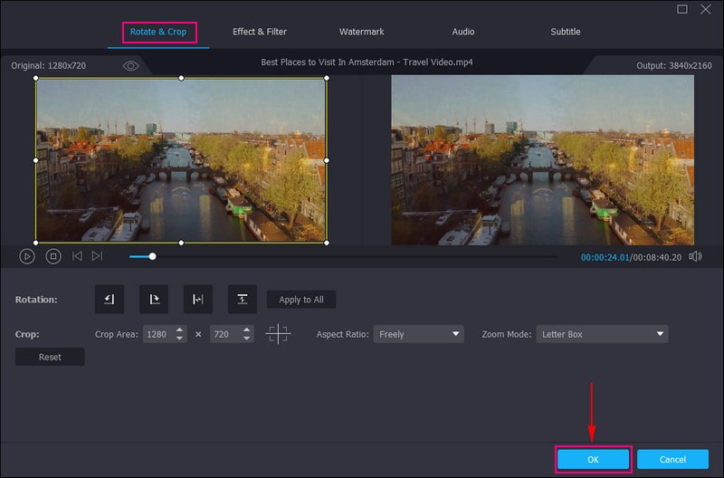 Klicken Sie auf die Taste „Want“, um die Bearbeitungsfunktionen des Programms zu öffnen