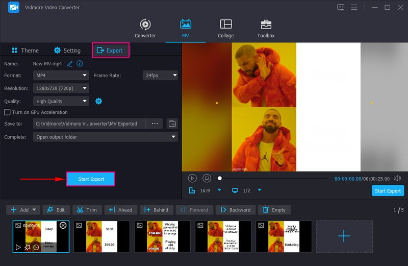 Gehen Sie zur Option „Export“