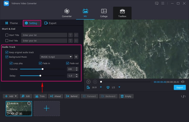 Zu den Einstellungen gehen und Hintergrundmusik aktivieren