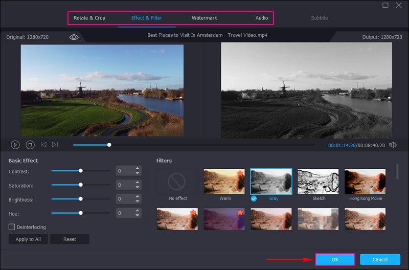 Klicke auf die Schaltfläche „Bearbeiten“, um auf die Bearbeitungsfunktionen des Programms zuzugreifen