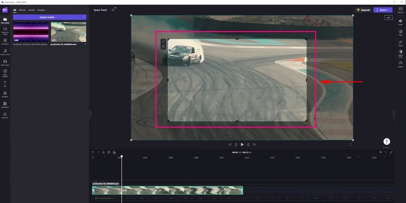 Clipchamp Video zuschneiden