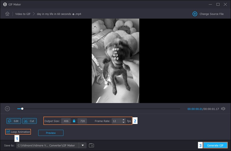 Schleifenanimation aktivieren und Ihre Kreation speichern