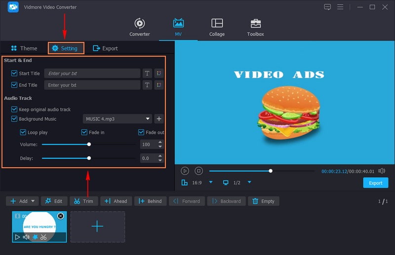 Zu „Themes“ gehen und zu „Einstellungen“ wechseln