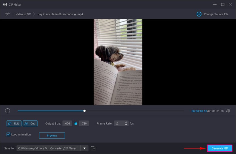 Klicken Sie auf „GIF erstellen“, um Ihre Datei zu speichern