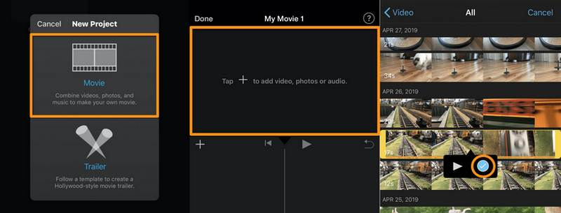 Wie man Videos auf dem iPhone mit iMovie kombiniert