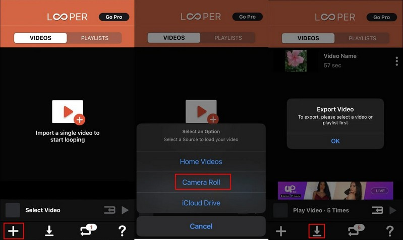 Wie man ein Video auf dem iPhone mit Looper loopt