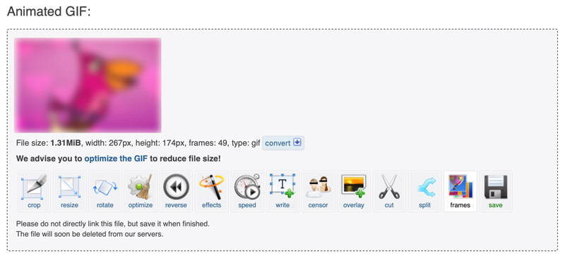Kombiniertes GIF online mit EZGIF herunterladen