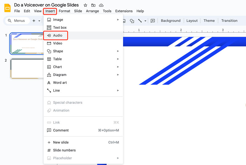 Audio in Google Slides einfügen