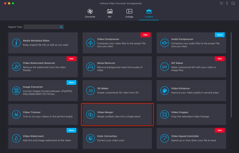Video Merger in der Toolbox öffnen