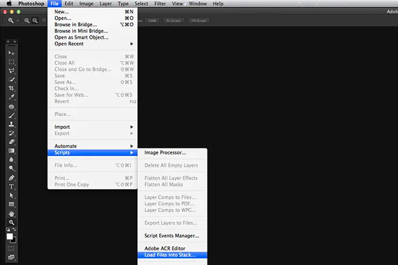 Photoshop „Load Files Into Stack”