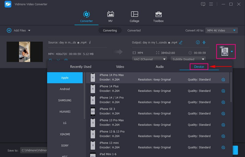 Das Profilmenü öffnen